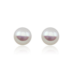 14K White Gold 12β13mm White Freshwater Cultured Pearl Stud Earrings