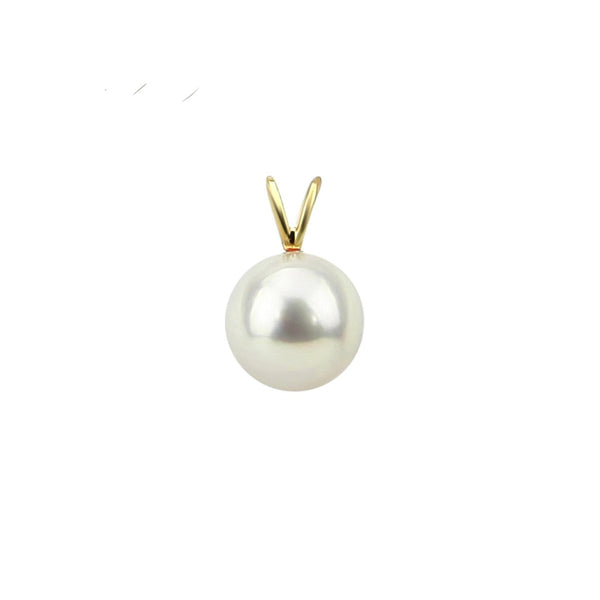 14k Yellow Gold AAA Quality High Luster Akoya Cultured Pearl Pendant (6.5-7.0mm), Pendant Only