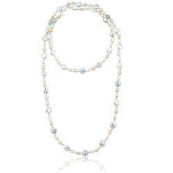 6β13mm Multicolor Baroque Freshwater Pearl Necklace, 50"