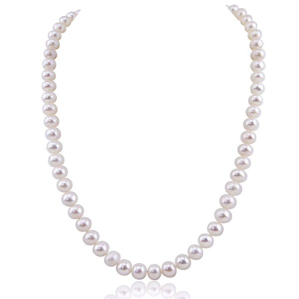 6.5–7mm White Freshwater Pearl Necklace, 20"
