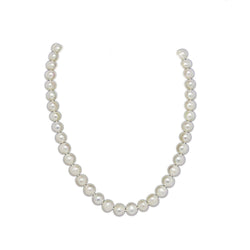9β10mm White Freshwater Pearl Necklace, 18"
