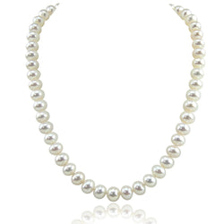 14K Gold 8.5β9.5mm White Freshwater Pearl Necklace, 20"
