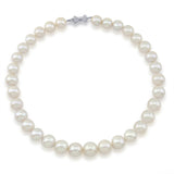 14K White Gold 11-15mm White Freshwater Cultured Pearl Necklace 17.5 Inches Queen Style