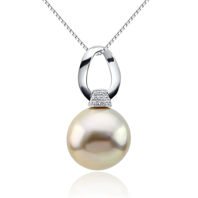 Sterling Silver 12β13mm Peach Freshwater Cultured Pearl Pendant