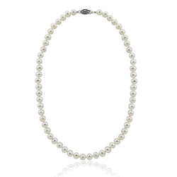 8β9mm White Freshwater Pearl Necklace, 20"