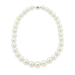 14K White Gold 11β14mm White Freshwater Cultured Pearl Necklace, 20"