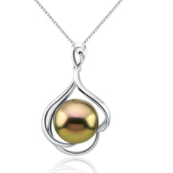 12β13mm Purple & Golden Freshwater Pearl Pendant, Sterling Silver