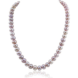 14K White Gold 8.5β9.5mm Lavender Freshwater Cultured Pearl Necklace, 18"