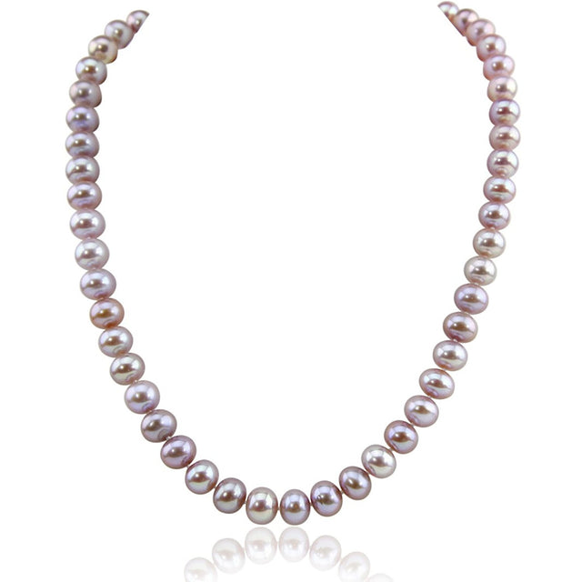 14K White Gold 8.5β9.5mm Lavender Freshwater Cultured Pearl Necklace, 18"