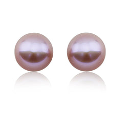 14K Yellow Gold 12β13mm Purple Freshwater Cultured Pearl Stud Earrings