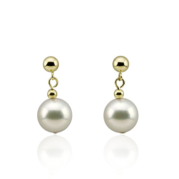 14K Gold 8.5–9mm Akoya Pearl Drop Earrings