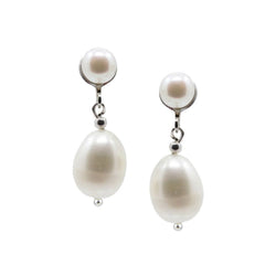 5β10mm White Freshwater Pearl Clip-On Earrings