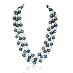 White & Black 56-Inch Pearl Endless Necklace