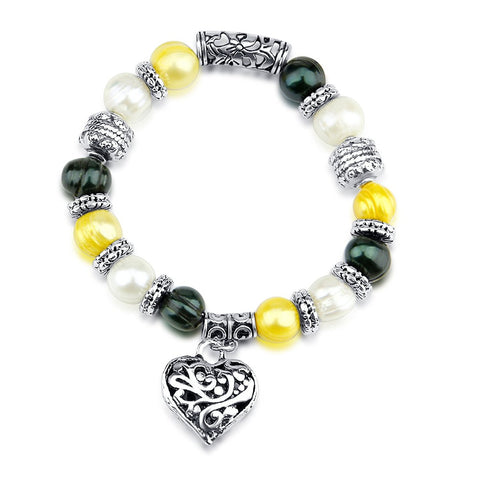 Spades Freshwater Cultured Pearl Multi Color Pearl Stretch Bracelet 7.5