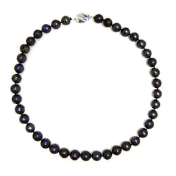 10β11mm Black Freshwater Cultured Pearl Necklace, 18"