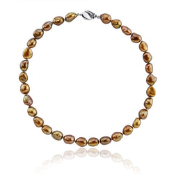 10β11mm Brown Baroque Freshwater Cultured Pearl Necklace, 20"