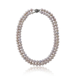 2-Row 8β9mm Lavender Freshwater Pearl Necklace, 17β18"