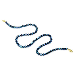 14K Gold 5β5.5mm Black Akoya Pearl Necklace, 18"