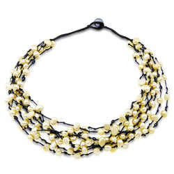 8-Row Champagne Freshwater Pearl Necklace, 19"