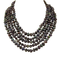 5-Row Chocolate Brown Freshwater Pearl Necklace
