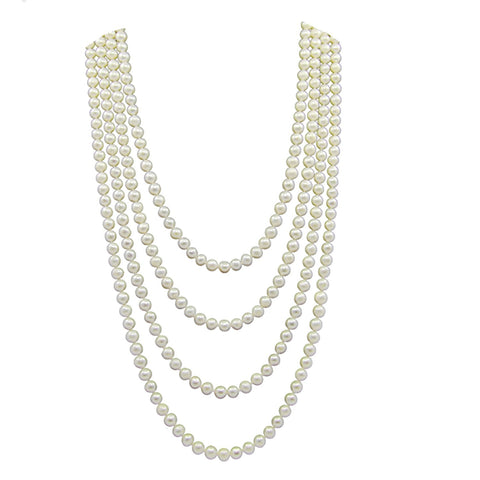 6.5-7.5 mm Freshwater Cultured Pearl Endless Necklace 100"