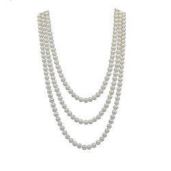 White Freshwater Cultured Pearl Endless Strand Necklace, 60"