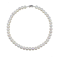8.5β9.5mm White CirclΓ© Freshwater Pearl Necklace, 17.5"