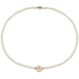14K Yellow Gold 4–5mm White and 12–13mm Pink Baroque Freshwater Cultured Pearl Necklace, 20"