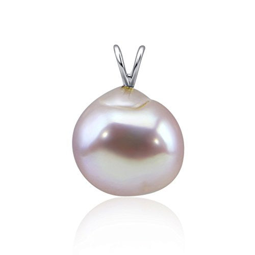 14K White Gold 16–17mm Lavender Freshwater Cultured Pearl Pendant