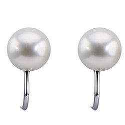 9-10mm Handpicked Ultra-Luster White Freshwater Cultured Pearl Clip On (base) Earrings