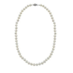 Pearlpro White 8.0-8.5mm A Freshwater Cultured Pearl Necklace 17 Inches