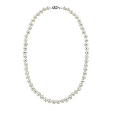 8–8.5mm White Freshwater Cultured Pearl Necklace, 20"