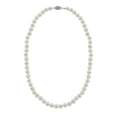Pearlpro White 8.0-8.5mm A Freshwater Cultured Pearl Necklace 18 Inches