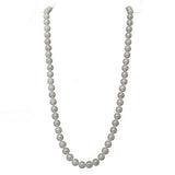 Bridal Wedding 14k Yellow Gold 6.5-7.0mm White Akoya Cultured Pearl High Luster Necklace 18" Length