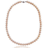 14K White Gold 7.0-8.0mm Pink Freshwater Cultured Pearl Necklace, 18" Length - AAA Quality