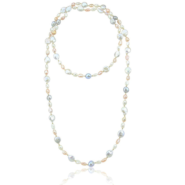 6–13mm Multicolor Baroque Freshwater Pearl Necklace, 50"