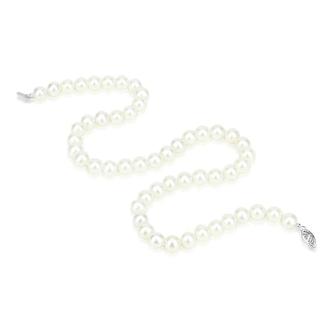 AAA Quality, 7.5-8.0 mm 18-inch Freshwater Cultured Pearl Necklace, 18"