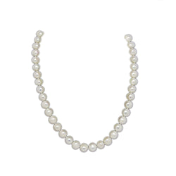 A Grade White Freshwater Cultured Pearl Necklace(9.0-10.0mm), 18"