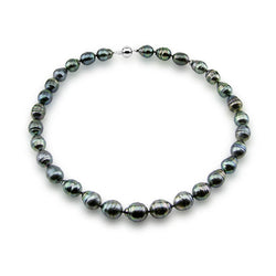 14k White Gold Clasp 10-13mm Baroque Tahiti Cultured Pearl Necklace- AAA Quality, 18" Princess Length