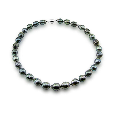 8-9mm Logan Black Tahitian Baroque Pearls & Chain Necklace