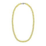 14k White Gold 7.0-7.5mm Golden Akoya Cultured Pearl High Luster Necklace 18", AAA Quality.