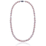 Lavender Freshwater Cultured Pearl Necklace A Quality (6.5-7.0mm), 18 inch With base metal Clasp