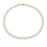 14K Yellow Gold 6.5-7.0mm White Freshwater Cultured Pearl Necklace, 17" Length - AAA Quality