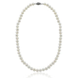 White Freshwater Cultured Pearl Necklace A Quality (7.5-8.0mm), 20 Inches with base metal clasp