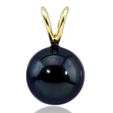 14k Yellow Gold AAA Quality High Luster Black Akoya Cultured Pearl Pendant (6.5-7.0mm), Pendant Only