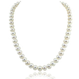 14K Yellow Gold 8.5-9.5 mm Ultra Luster White Freshwater Cultured Pearl necklace 20 Inches (20, yellow-gold)