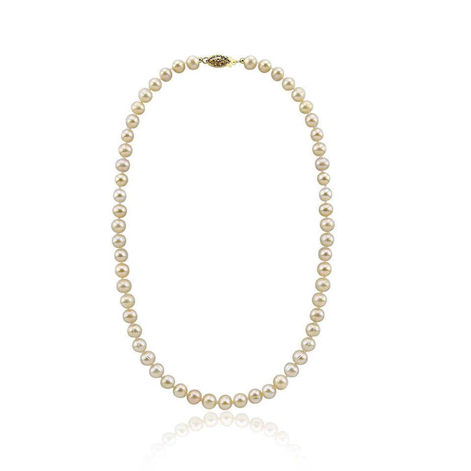 6.5–7mm Pink Freshwater Cultured Pearl Necklace, 18"