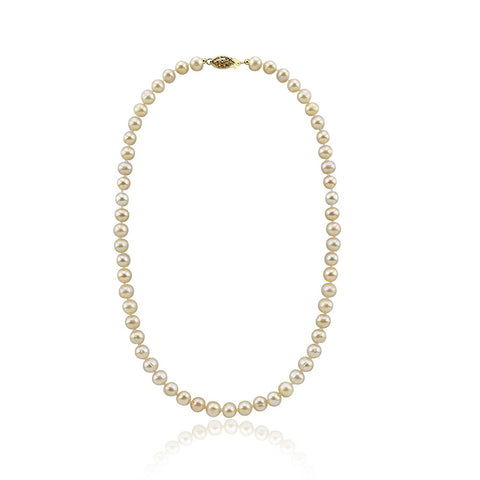 Pink Freshwater Cultured a Quality Pearl Necklace (6.5-7.0mm), 18 Inches