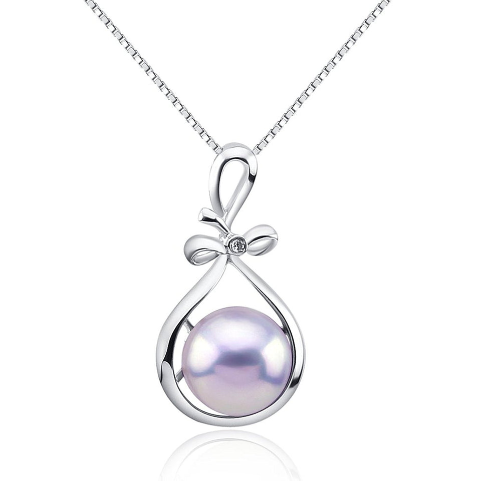 12–13mm Light Lavender Freshwater Pearl Pendant, Sterling Silver