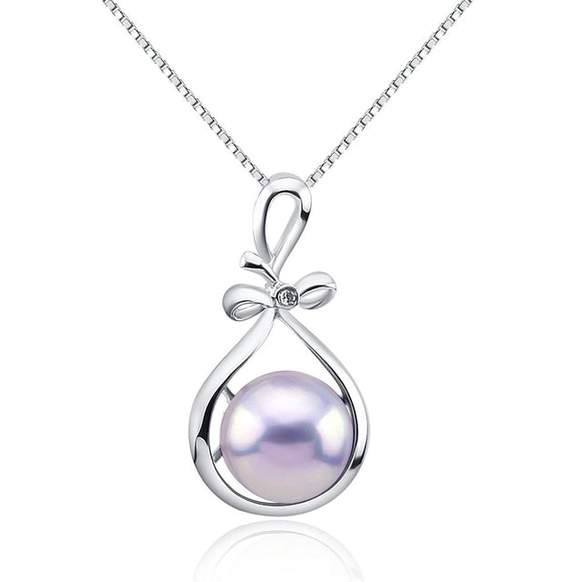 12–13mm Light Lavender Freshwater Pearl Pendant, Sterling Silver